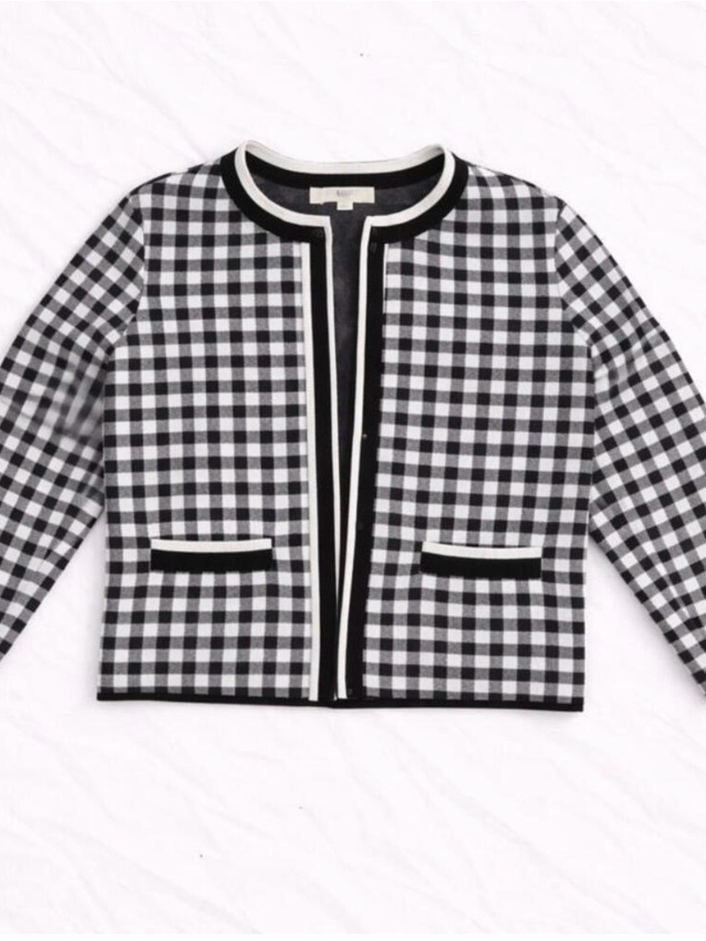 Hobbs London Saffi Knitted Cardigan Navy Ivory Womens Small